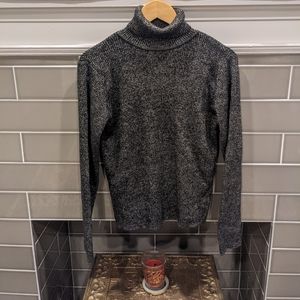 Black and gold turtleneck sweater